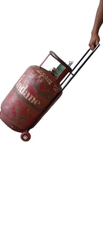 "Effortless Stainless Steel LPG Cylinder Trolley: Durable and Convenient"