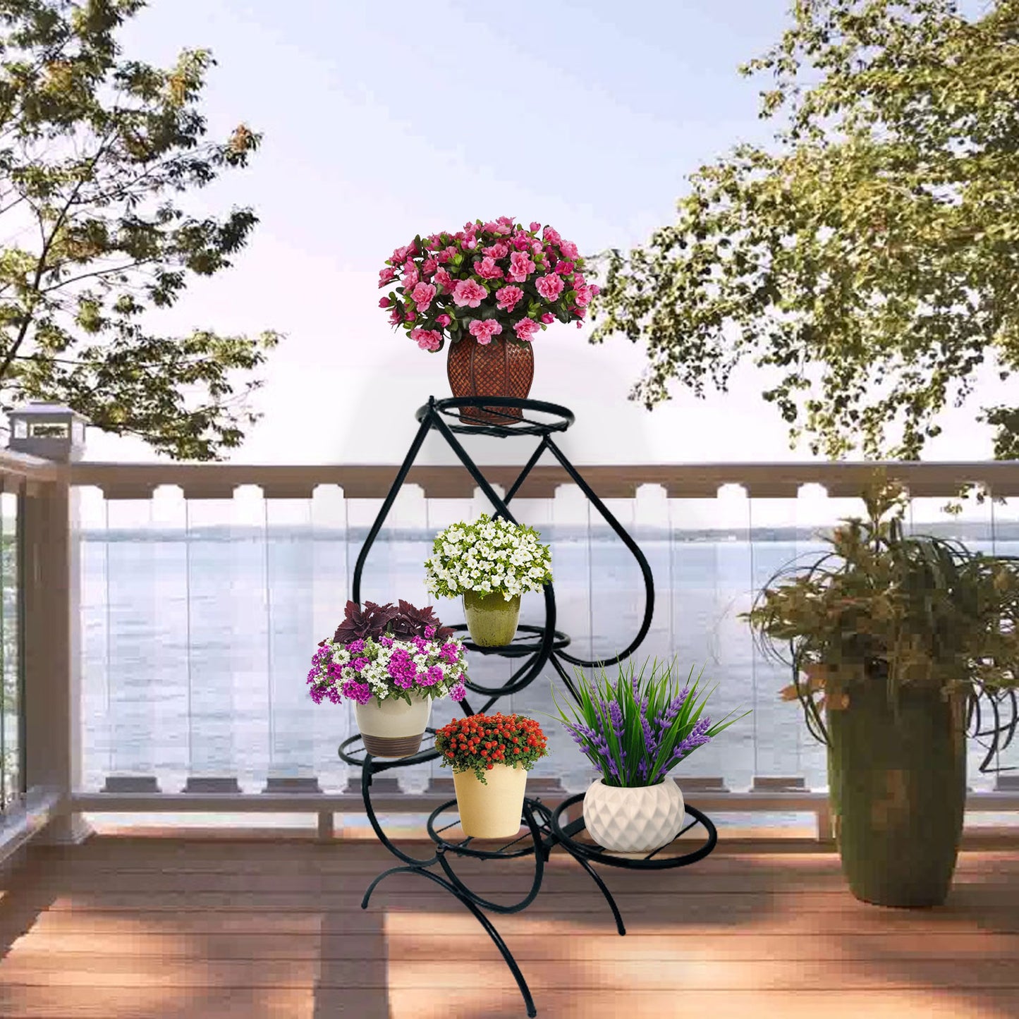 "Introducing Green Touch Exquisite Heart Design Flower Pot Stand: Elevate Your Space with Elegance and Style!"