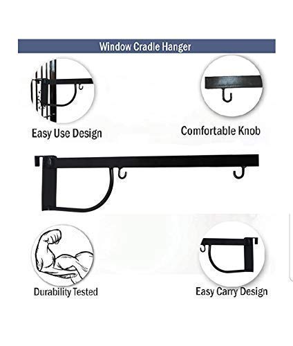 Green Touch Baby Cradle Window Metal Hanger/Ghodiyu/Swing/Parna/Jhula For New Born Baby, 8 Centimeters, 32 Centimeters, Black
