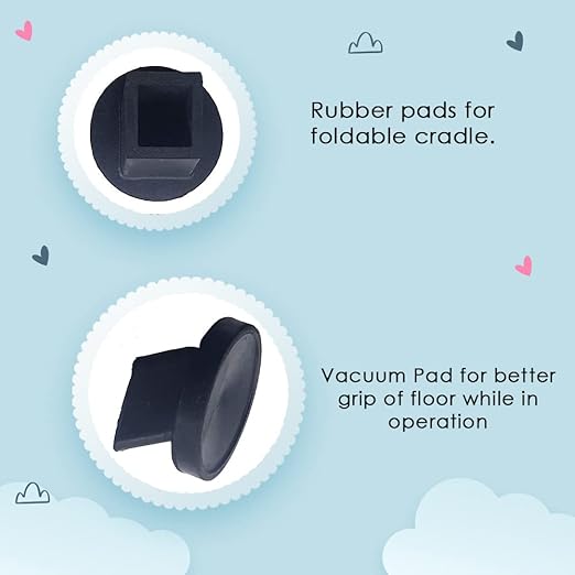 Green Touch Vacuum Rubber Pad for Square Pipe Baby Swing Cradle/Ghodiyu. (for Square Pipe)
