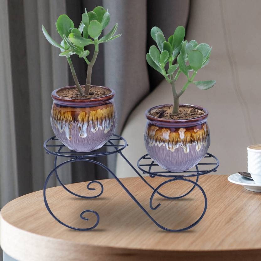 Green Touch Decorative Look Two Tier Plant Pot Stand For Home,Balcony, Office, Kitchen,Plant stand for home balcony,Gamala Pot Stand Stand,Flower Pot Stand decoration item (Pack of 4)