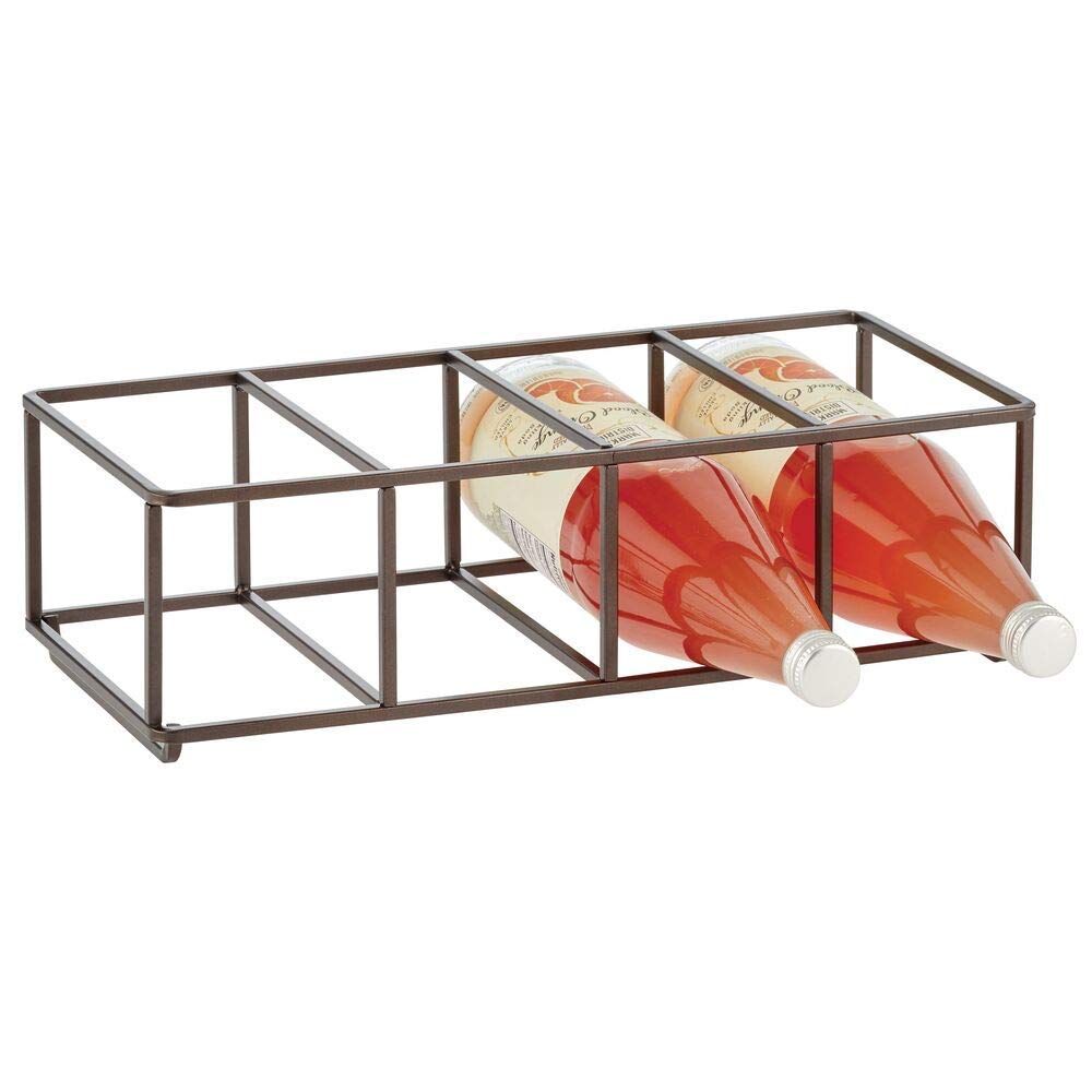 Green Touch Stackable, Metal Geometric Free-Standing Water Bottle and Wine Rack Storage Organizer for Kitchen Countertops, Pantry, Fridge - Holds 8 Bottles - 2 Pack - Black