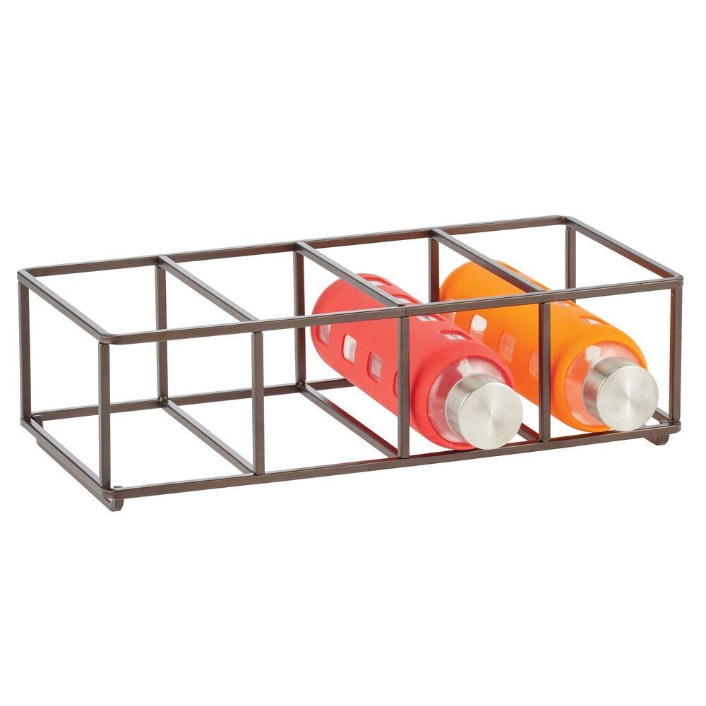 Green Touch Stackable, Metal Geometric Free-Standing Water Bottle and Wine Rack Storage Organizer for Kitchen Countertops, Pantry, Fridge - Holds 8 Bottles - 2 Pack - Black