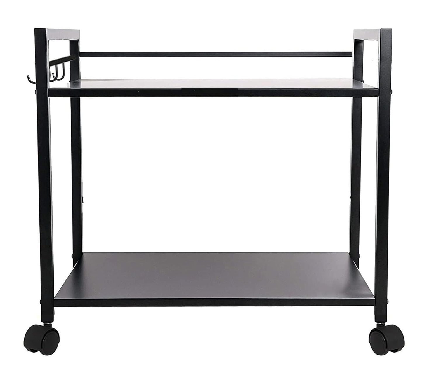 Green Touch Premium Two-Shelf Oven Stand with 8 Hooks: Stylish, Sturdy, and Space-Saving Kitchen Organizer with 360 Wheels and Powder-Coated Finish