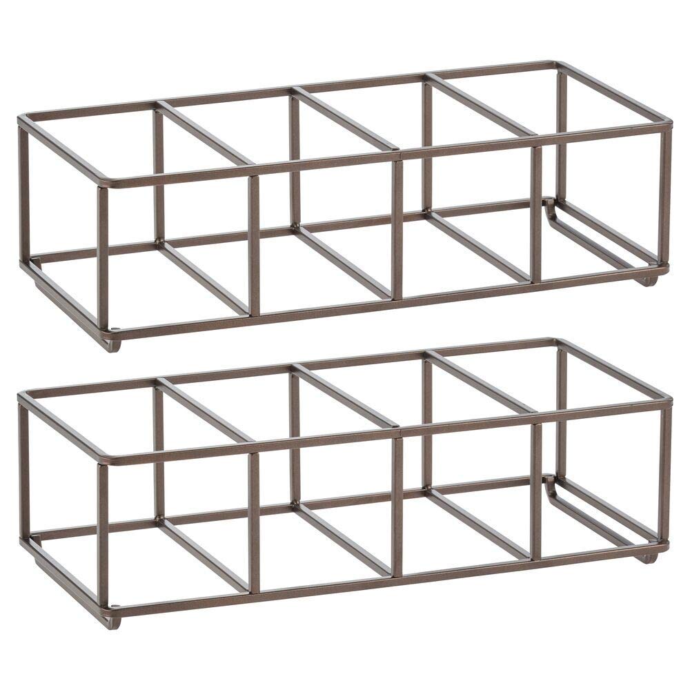 Green Touch Stackable, Metal Geometric Free-Standing Water Bottle and Wine Rack Storage Organizer for Kitchen Countertops, Pantry, Fridge - Holds 8 Bottles - 2 Pack - Black