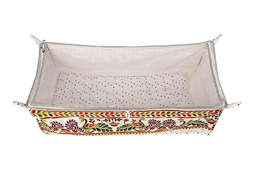Green Touch Rajwadi Comfortable Soft Cloth Swing New Born Baby Cradle/Ghodiyu/Khoyu/Palana,Hammock in Cool Cotton with Mosquito Net and Stainless Steel Pipe