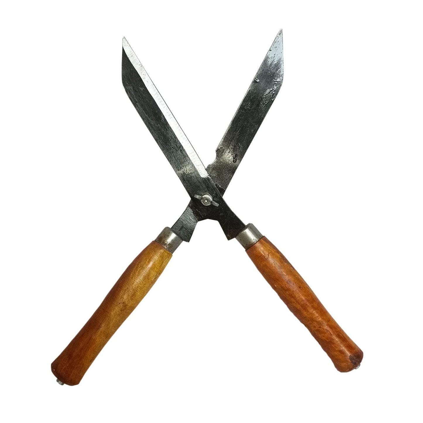 Green Touch Pack of 3, Garden Lawn Cutter, Trowel Digging Toool And Double Roll Cutter, Premium Heavy Dute Garden Grass Cutter with Wooden Handle,Hedge Shear,Lawn Cutter,Garden Pruner,Kassi,Tree Cutter,Gardening tool for cutting, (Double cut and Trowel)