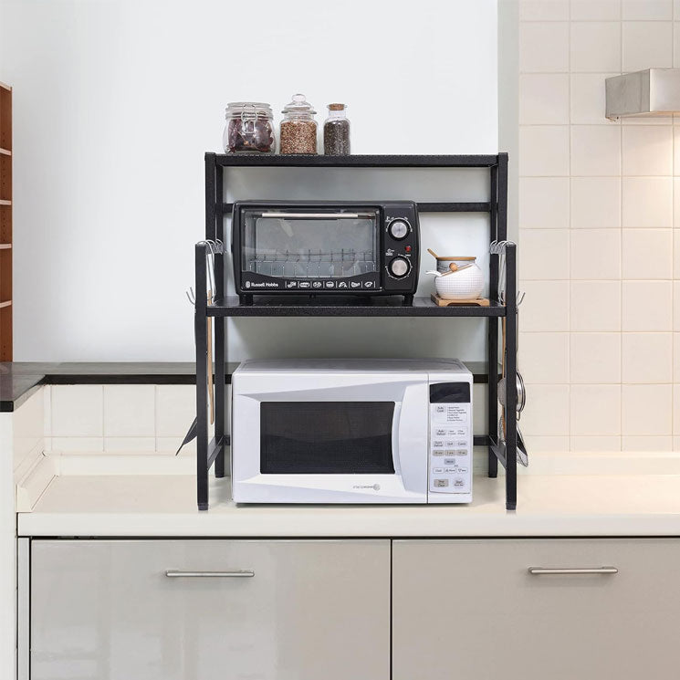Green touch 2 Tier Microwave Rack |Oven Rack | Kitchen Storage Shelf | Microwave, Oven, Seasoning Dish Rack | Kitchen Organizer | 2 Shelf Oven Rack Stand