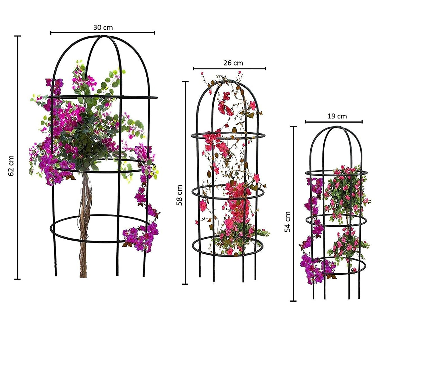 green touch Pack of 3 Plant Supporter Crips Trellies,Plant Climber Decorative Planter Stand for Indoor and Outdoor,Home,Kitchen,Terrace,Garden,Office,Schools,Hotel,Restaurants, (SPE EDI 8)