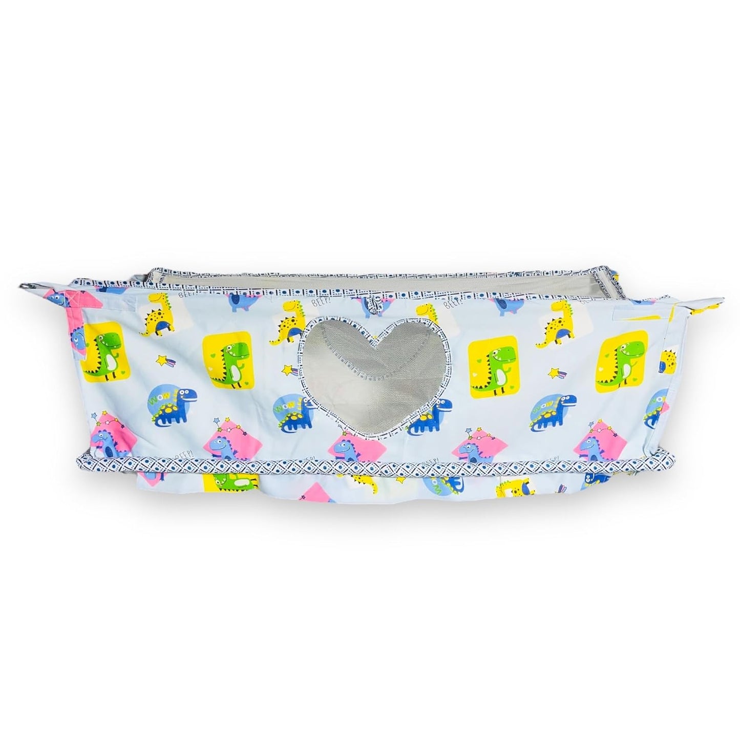 Green Touch Baby Hammock Ghodiyu/Khoyu Soft Cotton Cloth Swing Cradle Safety with Mosquito Net Cover with Zippe (Blue Flat Hammock)