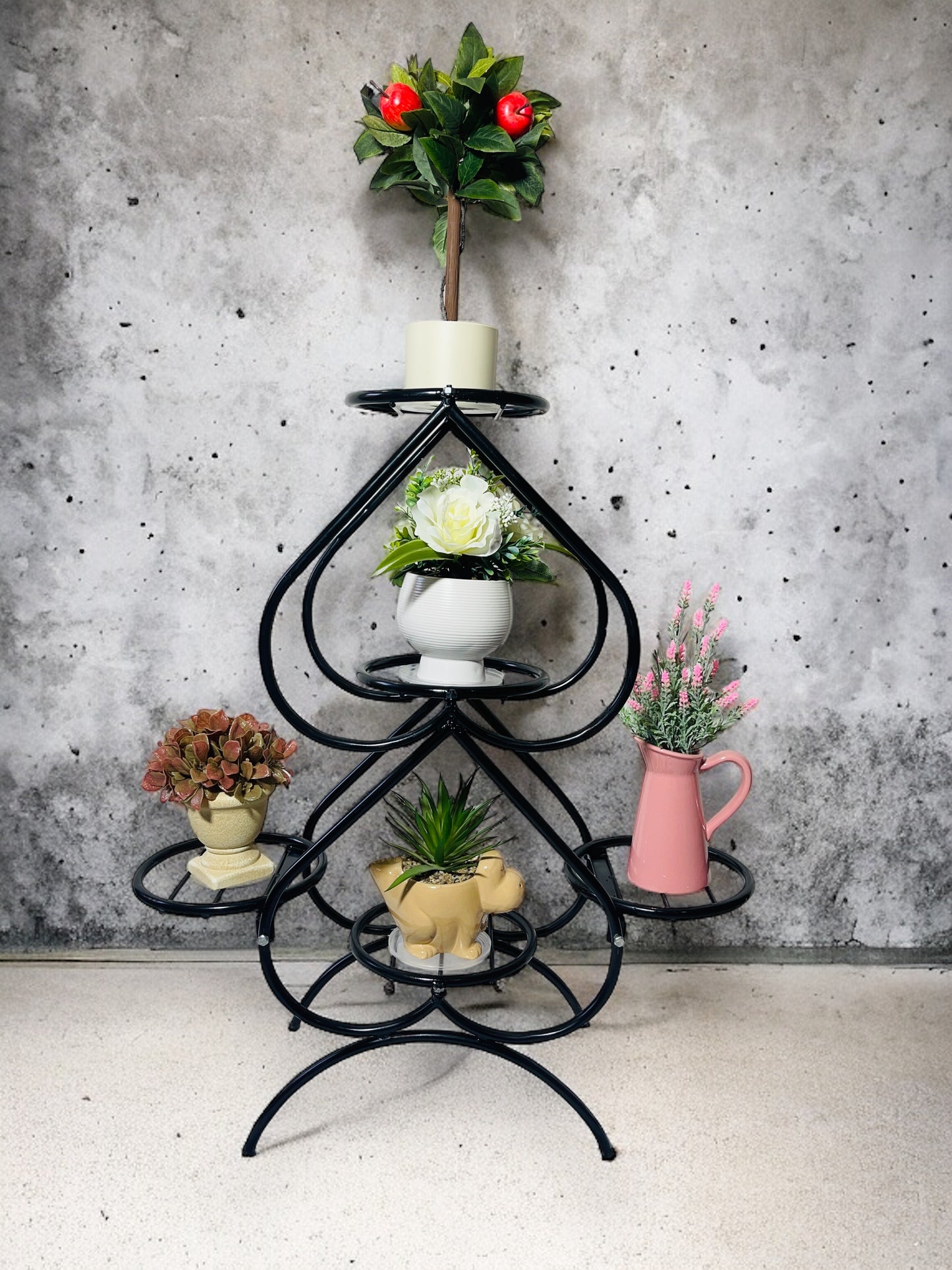 "Introducing Green Touch Exquisite Heart Design Flower Pot Stand: Elevate Your Space with Elegance and Style!"