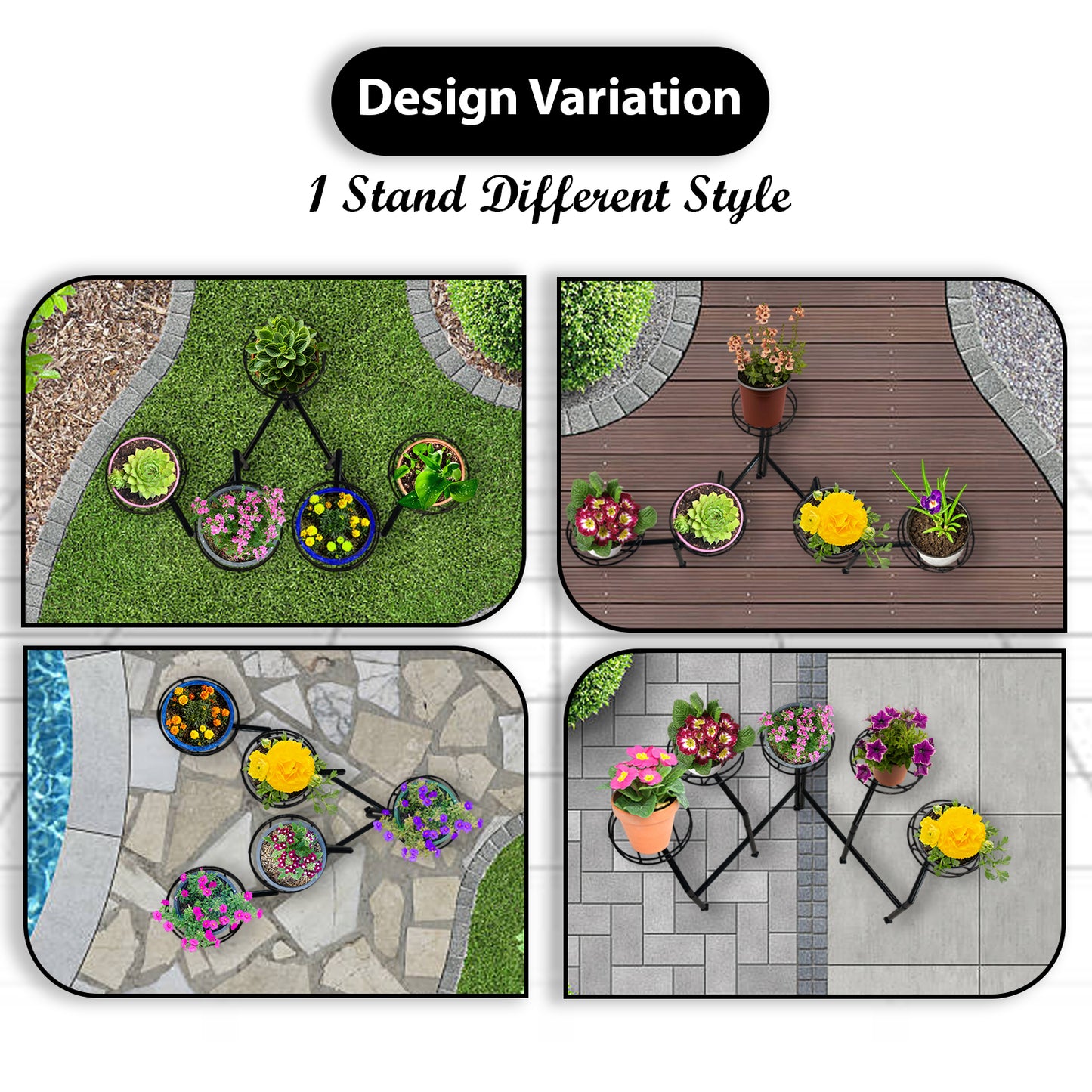 Adjustable Drone-Style Plant Stand – Innovative 5-in-1 Movable Shelf Design for Indoor & Outdoor Use (Corner & Free-Standing)