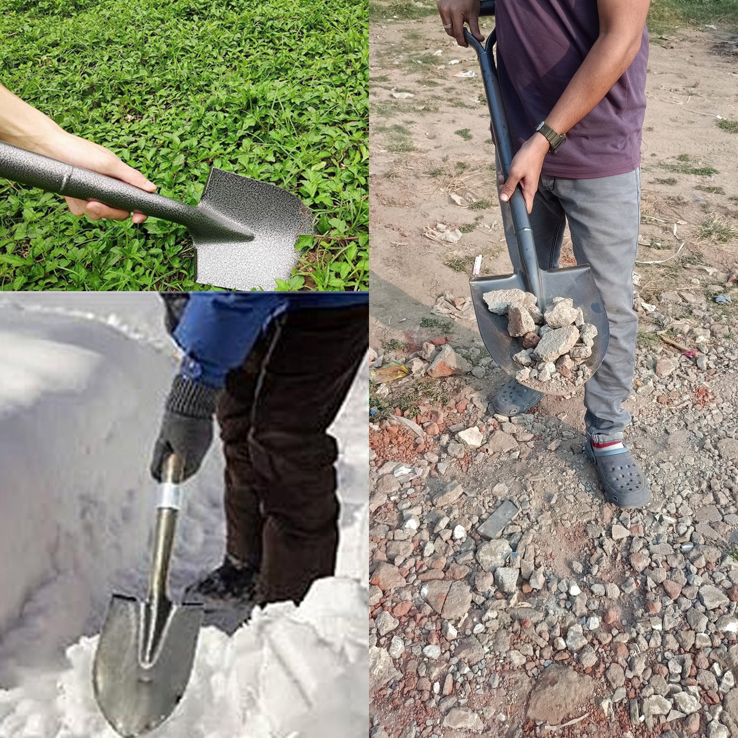 "Gardening Set: Silver Shovel and Orange Protective Gloves"