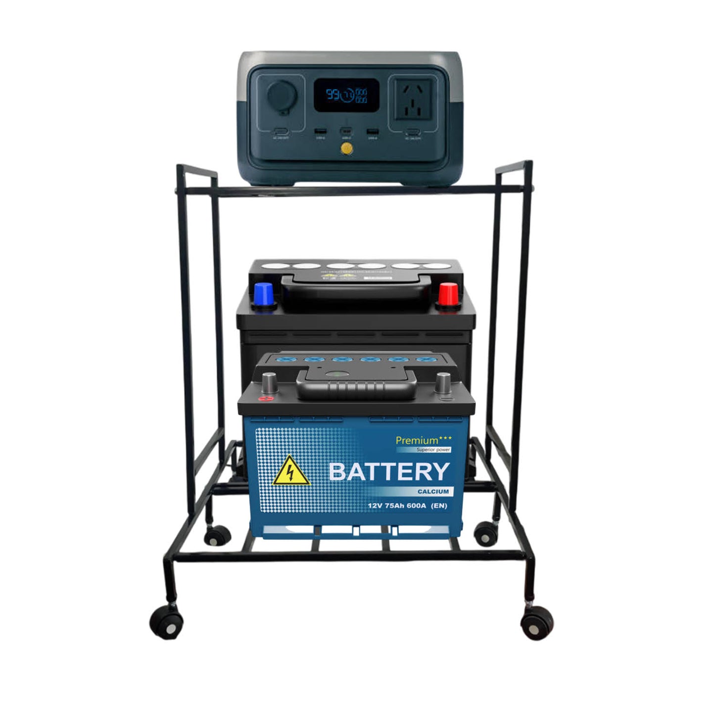 Durable Iron Inverter Battery Stand,Battery stand for inverter,Iron battery stand,Single battery trolley