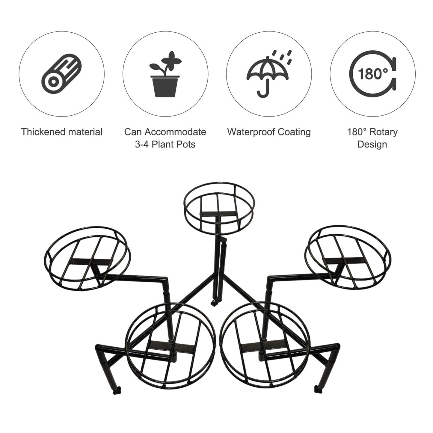 Adjustable Drone-Style Plant Stand – Innovative 5-in-1 Movable Shelf Design for Indoor & Outdoor Use (Corner & Free-Standing)