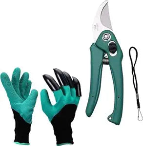 Green Touch Hedge Cutter and Gardening Clown Gloves