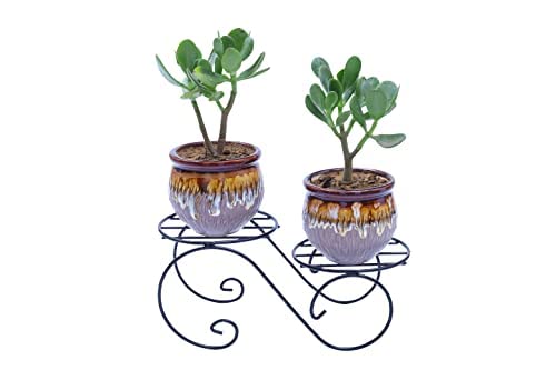 GREEN TOUCH  Pack of 2 Spe. Edition Decorative Planter Stand For Indoor and outdoor,Home,Kitchen,Terrace,Garden,Office,Schools,Hotel,restaurants,stands For Balcony garden Decore Items (2 Pot Stand)