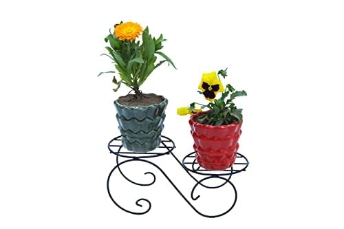 Green Touch Decorative Look Two Tier Plant Pot Stand For Home,Balcony, Office, Kitchen,Plant stand for home balcony,Gamala Pot Stand Stand,Flower Pot Stand decoration item (Pack of 4)