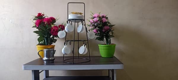 green touch  Decorative 12 Hook Tea,Coffee and Key Holder Stand,Tea Cup Holder for Kitchen,Coffee Cup Holder Stand,Key Holder Stand for Home,Mug Holder Stand,Kitchen Stand