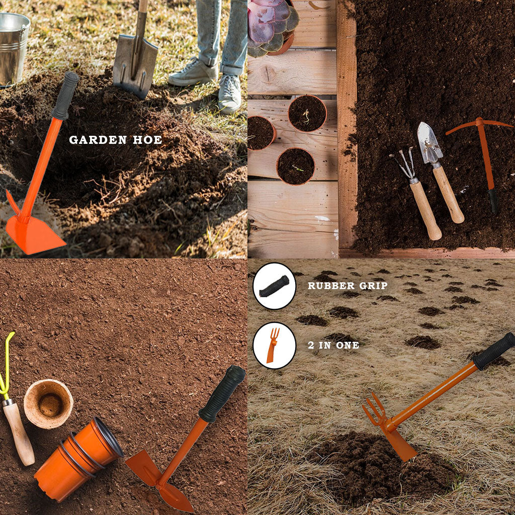 Green Touch  Combo of 4 Garden Tool Set Includes, Garden Hoe, Garden Tiller, Harden Hand Hoe,Cutter- Set of Required Tools