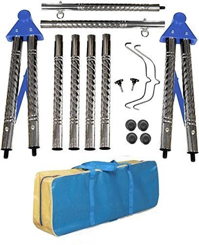 Green Touch Baby Boy's and Girl's Portable Folding Swing Cradle/ghodiyu/parna/jhula, with Free Baby Cotton Hammock. (Super Folding Nri (Blue))