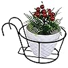 Green Touch Creative in Innovation Hanging Flower Pot Holder Stand Railing Potted Plant Stand for Home Balcony D�cor, Black, Pack of 4