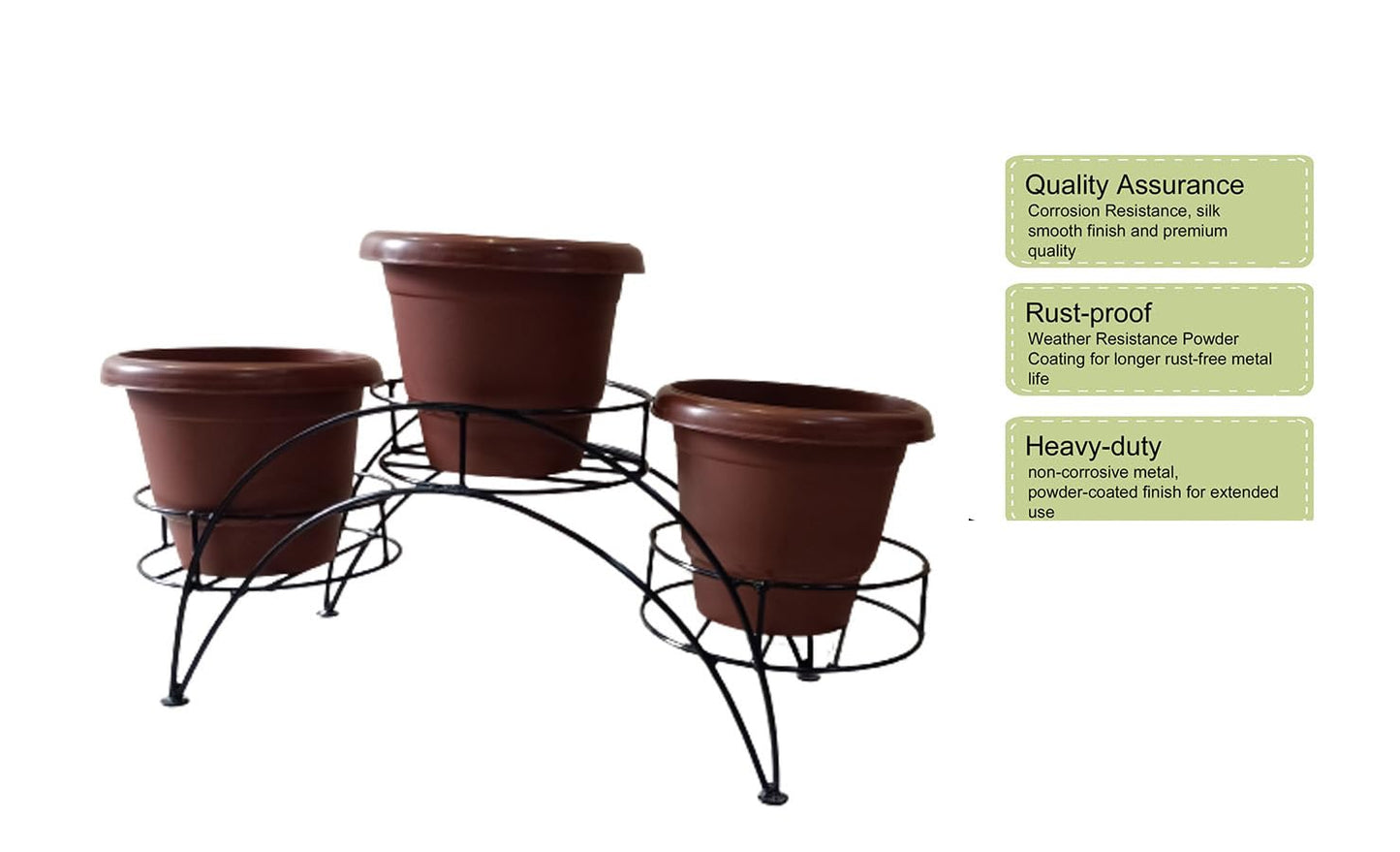 green touch 3 TIER Spe. Edition Decorative Planter Stand For Indoor and outdoor,Home,Kitchen,Terrace,Garden,Schools,Hotel,restaurants,stands For Balcony garden office Decor Items office (Spe Edi 9)