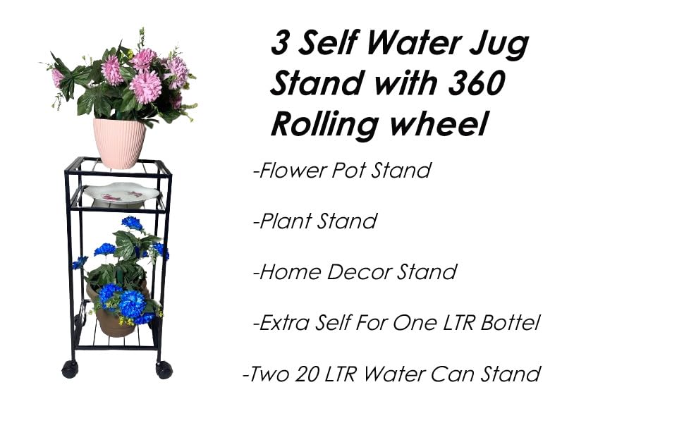 Green Touch  Stylish 360° Rolling Flower Pot Stand - Effortless Mobility, Sturdy Design for Indoor/Outdoor Plants. Space-saving Garden Essential!