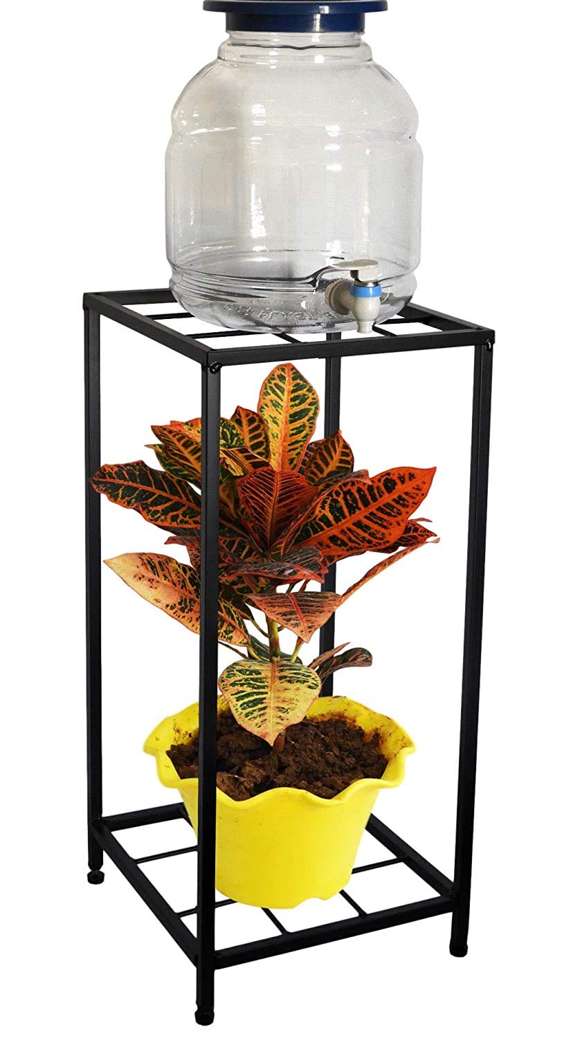 Green Touch Stand/Pot Stand/Planter Stand/Metal Plant Stand/Iron Plant Stand (2 Pot Holder Black) Ready to use with Pcs of Small Pot Stool.