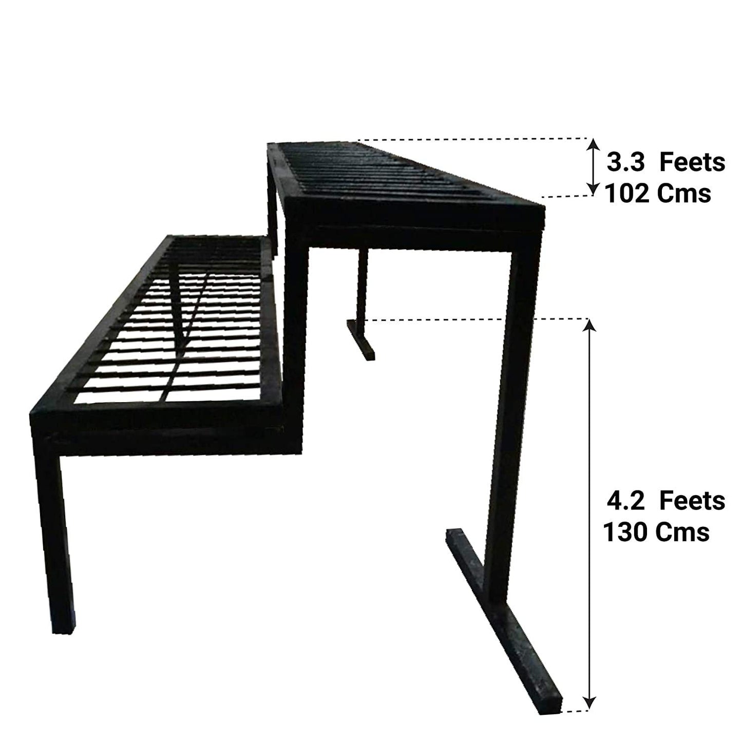 Green Touch Indian Two Tier (Step) Plant Stand and 18 Inch Cutter (Planter Stand/Gamala Stand/Garden Plant Stand for Indoor and Outdoor, Hedge Cutter, Garden Cutter)