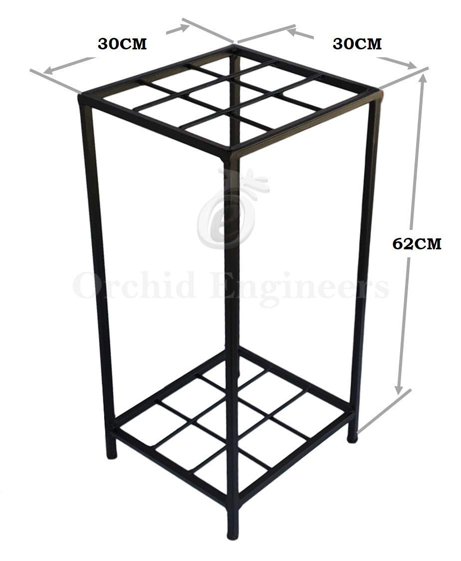 Green Touch Stand/Pot Stand/Planter Stand/Metal Plant Stand/Iron Plant Stand (2 Pot Holder Black) Ready to use with Pcs of Small Pot Stool.