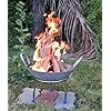 Green Touch  Bonfire Pit for Outdoor Campfire Bowl for Garden Use, Outdoor Camping Barbeque Making with Round SS Stand,Wooden Fire,Heavy-Duty Portable Fire Pit/Bonfir,for Terrace/Balcony