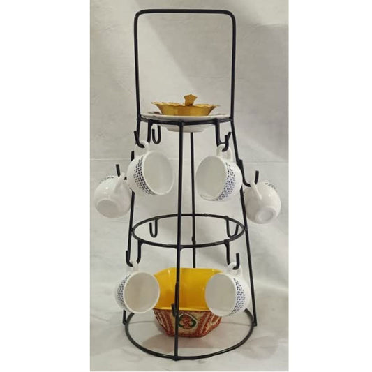 green touch  Decorative 12 Hook Tea,Coffee and Key Holder Stand,Tea Cup Holder for Kitchen,Coffee Cup Holder Stand,Key Holder Stand for Home,Mug Holder Stand,Kitchen Stand