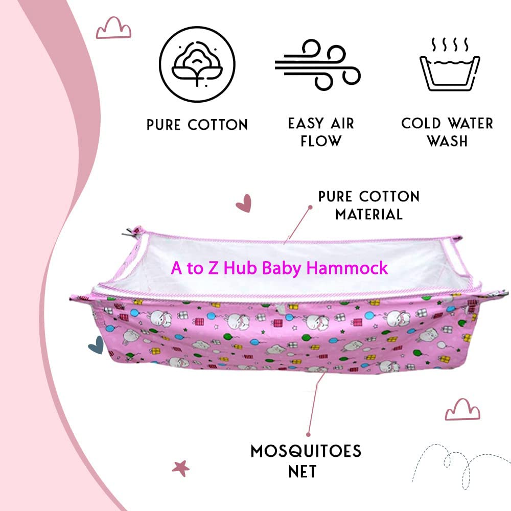 Green Touch  Baby Boy'S And Girl'S Portable Folding Swing Cradle/Ghodiyu/Parna/Jhula, With Free Baby Cotton Hammock. (Regular Folding Round Pipe (Pink)), 8 Centimeters, 26 Centimeters