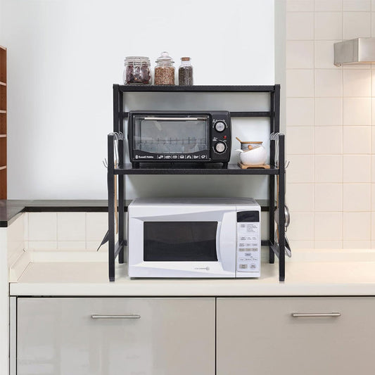 Green touch 2  Tier Microwave Rack |Oven Rack | Kitchen Storage Shelf | Microwave, Oven, Seasoning Dish Rack | Kitchen Organizer | 2 Shelf Oven Rack Stand