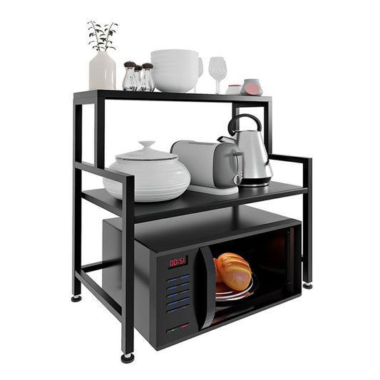 Green Touch "Multi-Purpose 3-Tier Kitchen Stand: Microwave, OTG, Spice Rack, Mixer with 8-Hook Storage