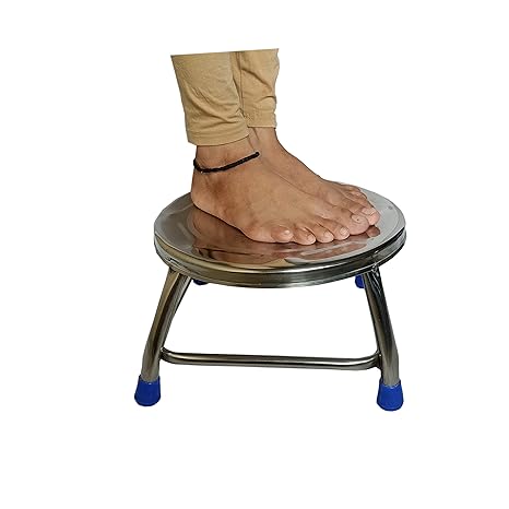 Green Touch Round Stainless Steel Stool for Home/Bathroom/Office/Company/Industries/Hotel Multipurpose