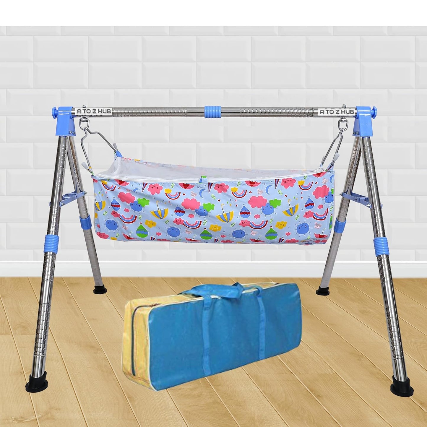 A to Z Hub Foldable And Portable Stainless Steel Baby Cradle/ghodiyu/Swing