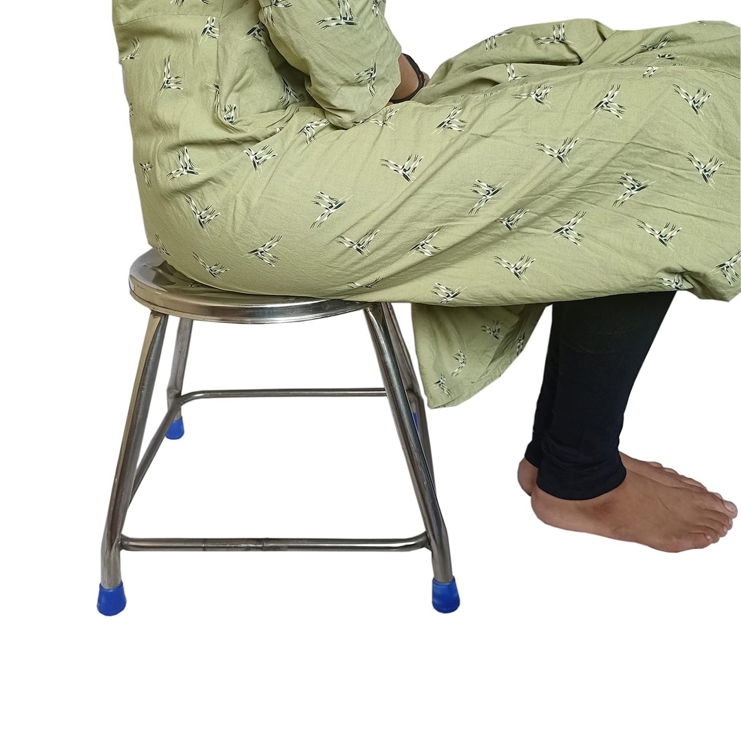 Green Touch Round Stainless Steel Stool for Home/Bathroom/Office/Company/Industries/Hotel Multipurpose