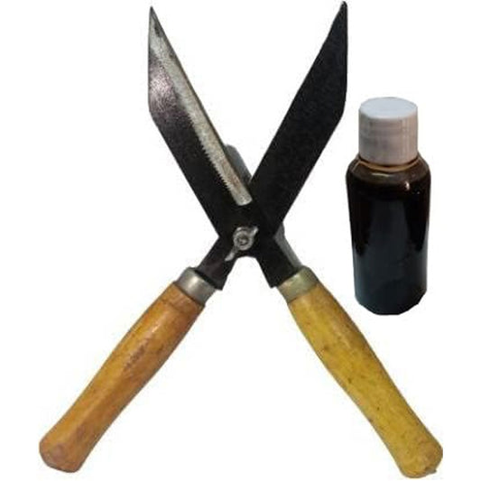 Green Touch  Pack of 2 Gardening Scissor and OIL Combo Tools, OIL is helpful for long life of scissor,Mehandi Cutter,Grass Cutter,Lawn cutter,Gardening Tree Cutting Scissor for cutting grass (useful)