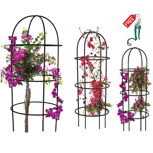 Green Touch Plant Straighteners with Free Hedge Cutter, Obelisk Trellis for Plant Support