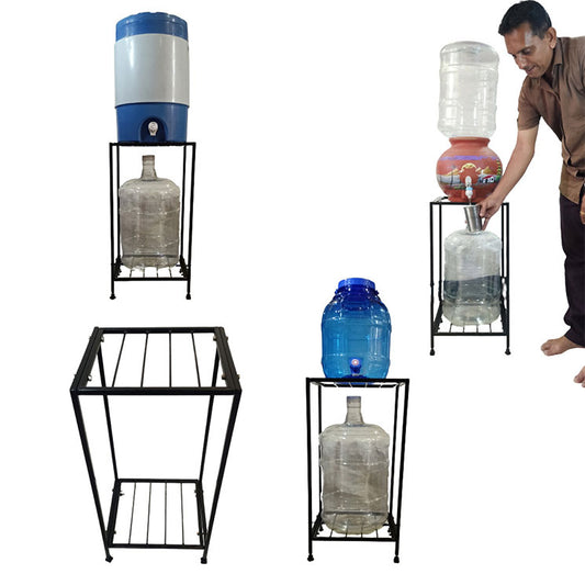 Green Touch  Water Dispenser Stand With One Extra 20 liter Bottle Holder Below&Facility Of Glass Holder,Water Can Stand 20 liter, Water Filter Stand For Kitchen,School,Office (Model 1)