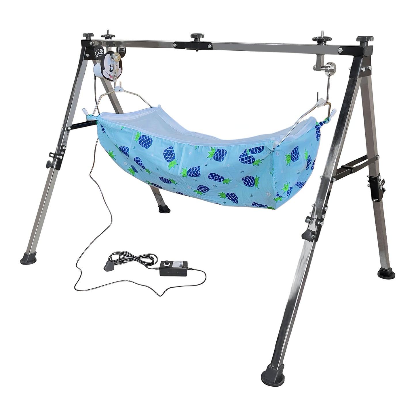 Green Touch Stainless Steel Automatic Nri Baby Cradle/ghodiyu/jhula/Swing | Ss Folding Autoswing Cradle | Automatic Ghodiyu For 0 to 3 year baby