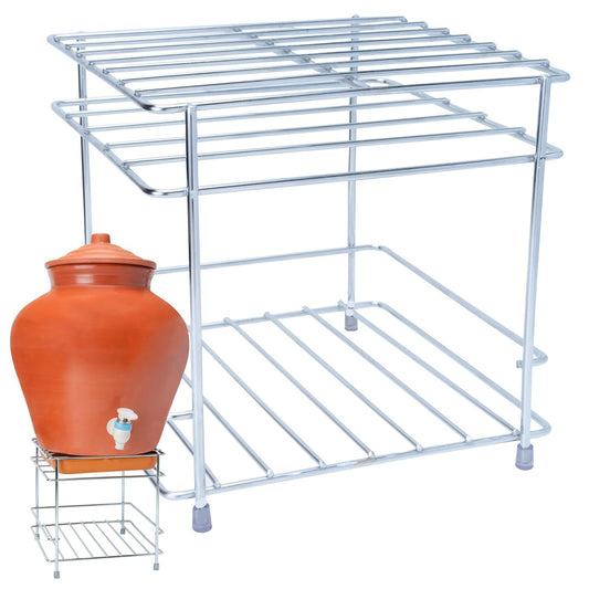 Hammered Copper Water Dispenser with Stand and Stainless Steel Cups