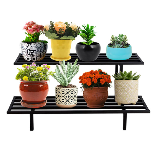 Durable 2-Tier Iron Plant Stand,Multipurpose Use,sturdy flower pot stand