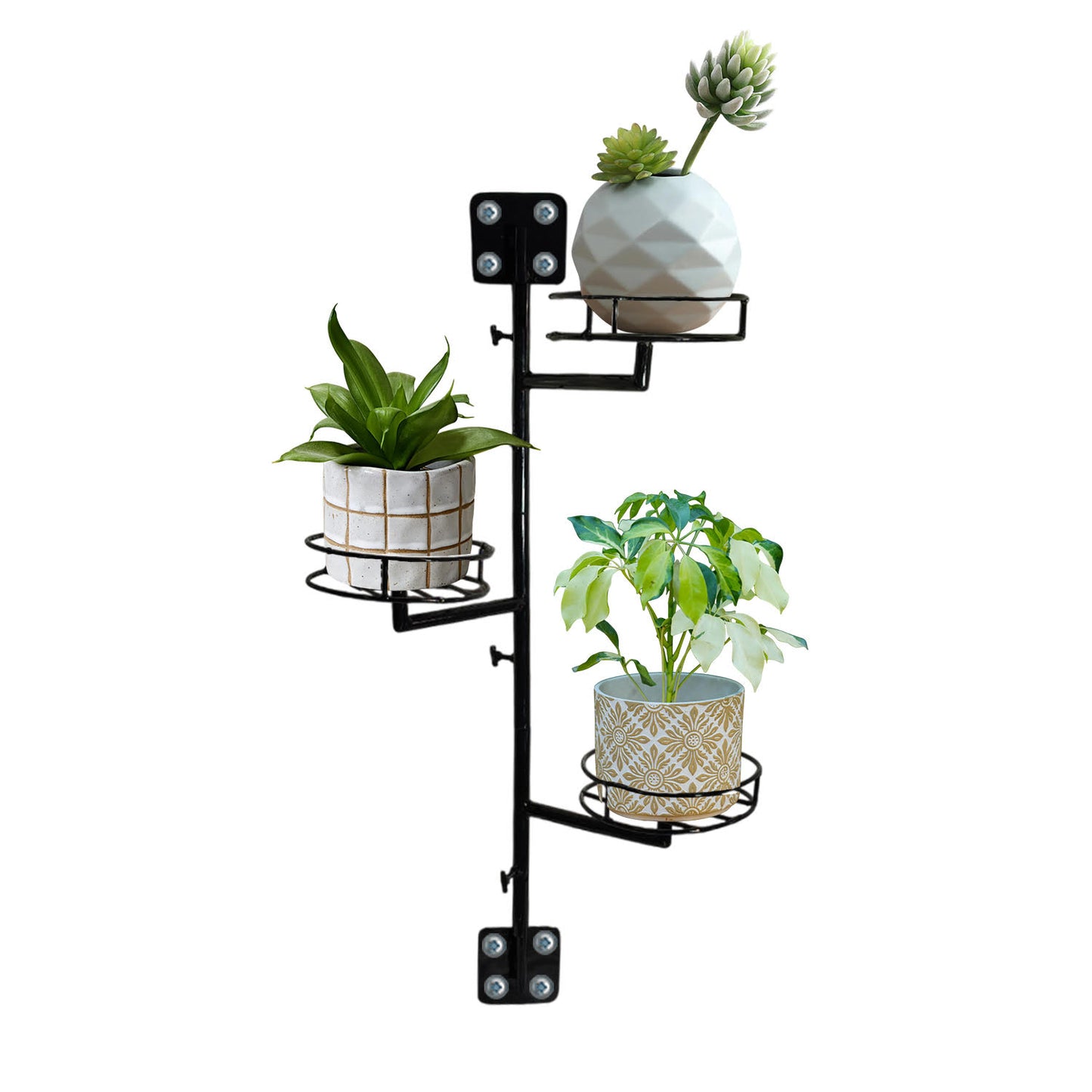 "3-Tier Wall Mounted Plant Stand - Space Saving Metal Planter Holder"